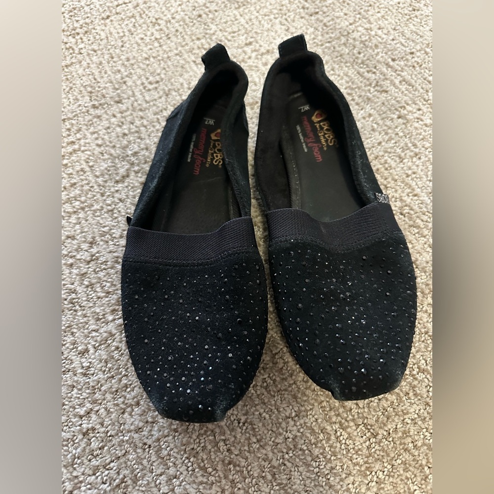 Black Sparkly Slip-Ons